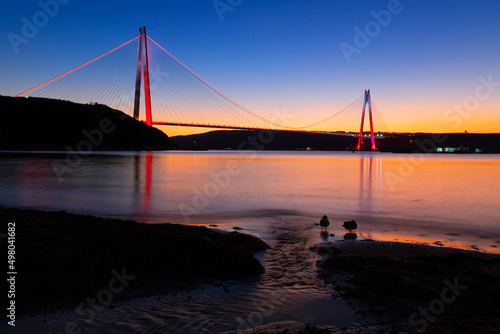 after sunset, Yavuz Sultan Selim Bridge