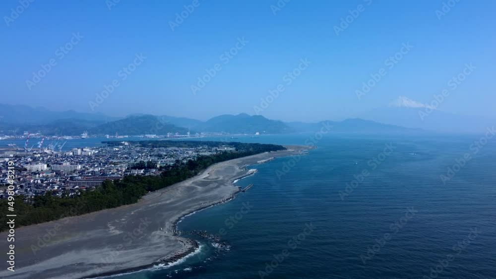 三保の松原からの富士山空撮 三保の松原からの富士山空撮
