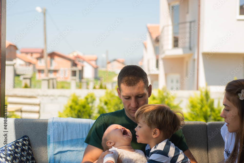 Obraz premium Brother is caring for his sister