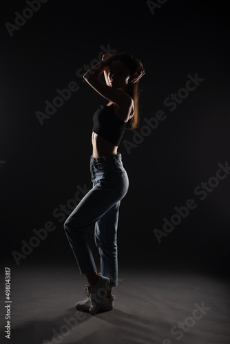 Silhouette of girl psoing sensual