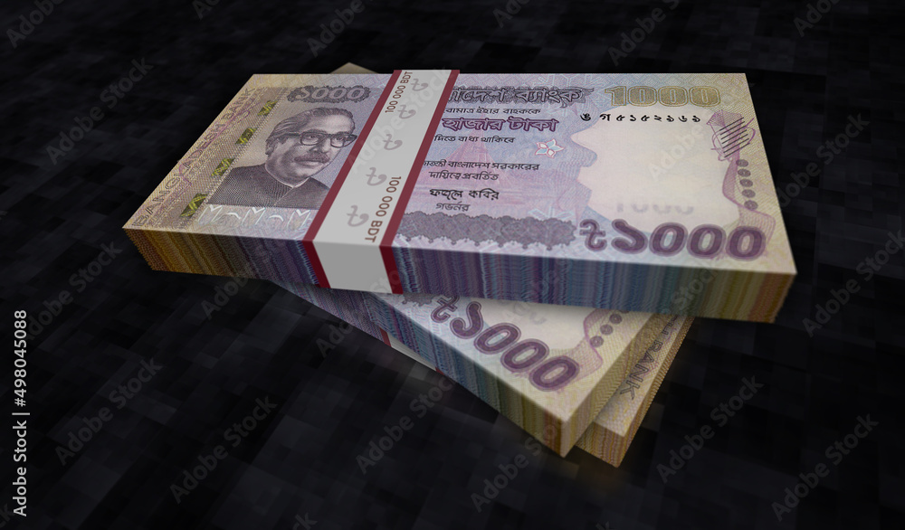Bangladeshi Taka Money Banknotes Pack 3d Illustration Stock takahiro-takahiromoriuchi-oneokrock