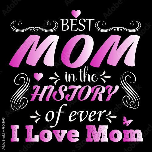 Motherday's T-shirt design template 