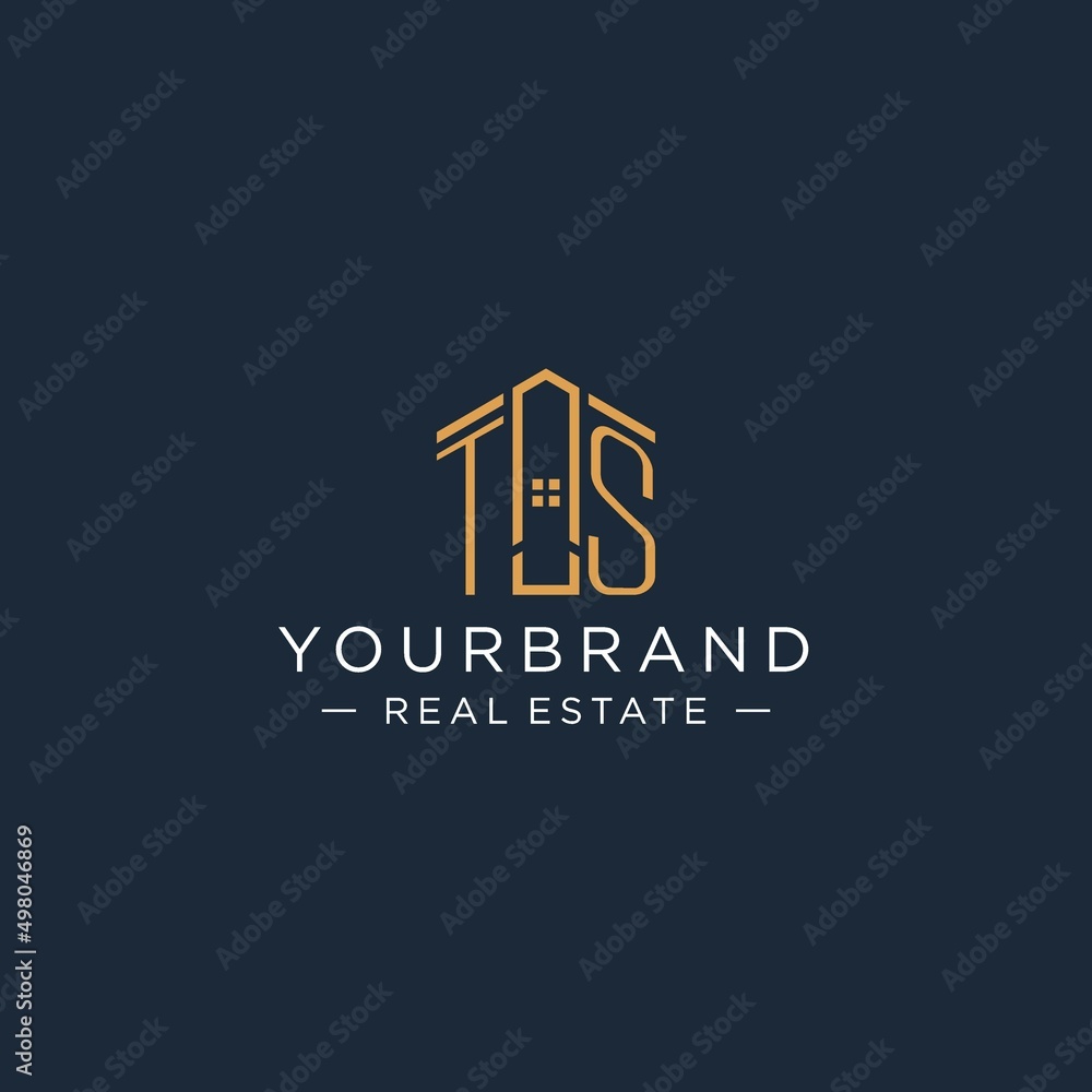 Initial letter TS logo with abstract house shape, luxury and modern ...