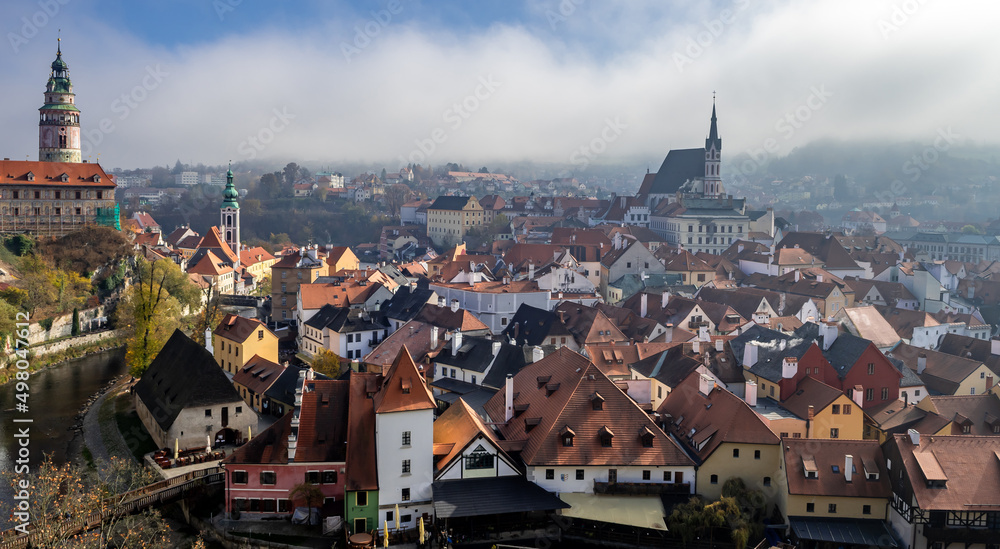 Historic City Of Cesky Krumlov In The Czech Republic In Europe
