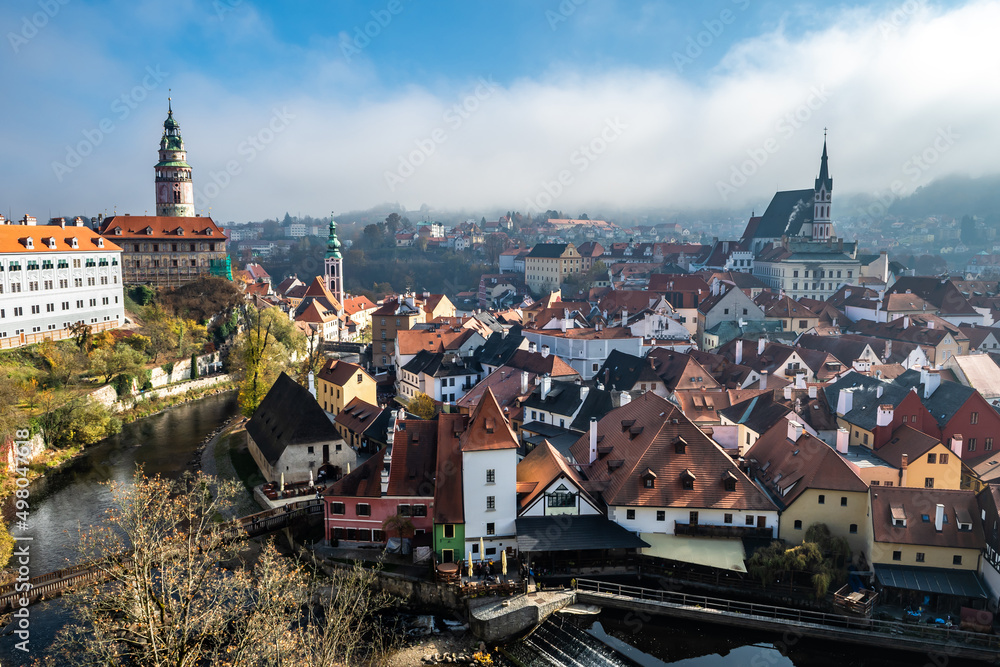 Obraz premium Historic City Of Cesky Krumlov In The Czech Republic In Europe