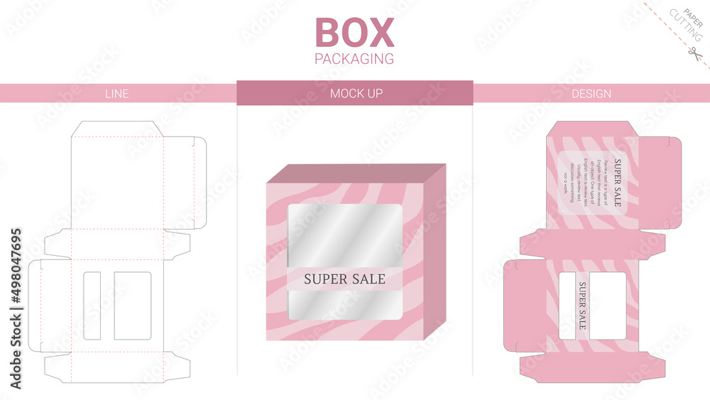 Box packaging and mockup die cut template Box packaging and mockup die cut template