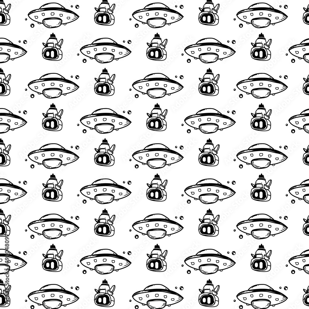 Doodle seamless pattern design template