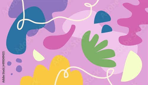 Colorful doodle shapes vector for background template design