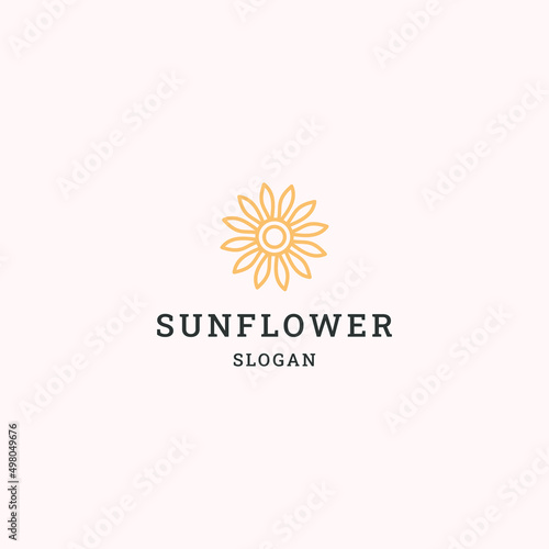 Sun flower logo icon design template vector illustration