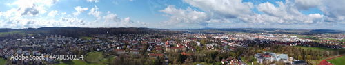 Weingarten, Deutschland: Luftpanorama von der Stadt © KK imaging