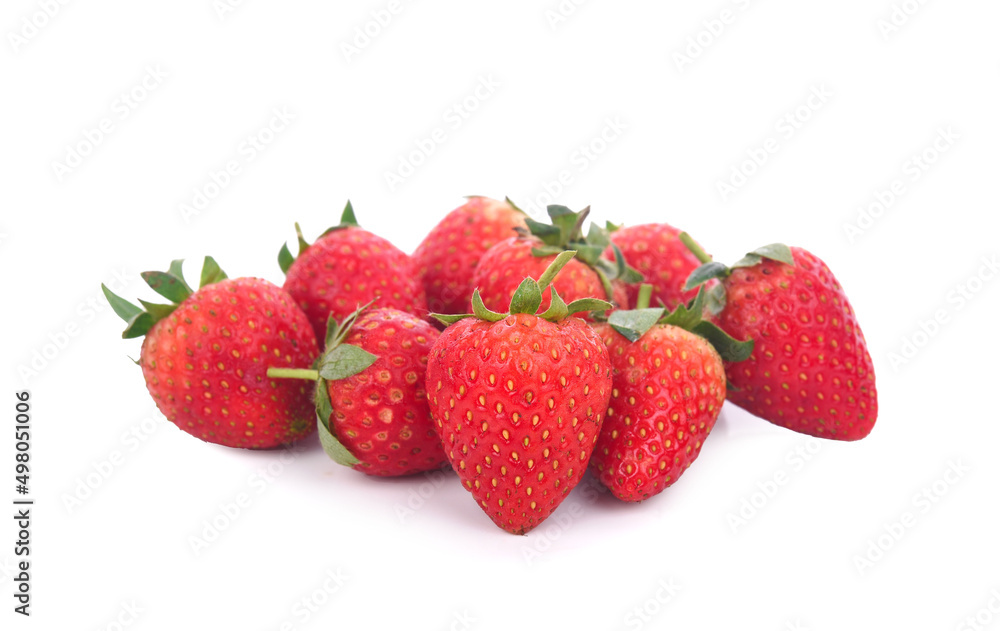 Fresh red ripe strawberries isolated on white background Fresh red ripe strawberries isolated on white background