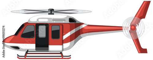Emergency helicopter on white background