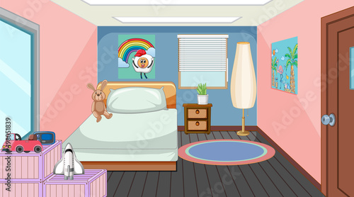 Children room with many furnitures