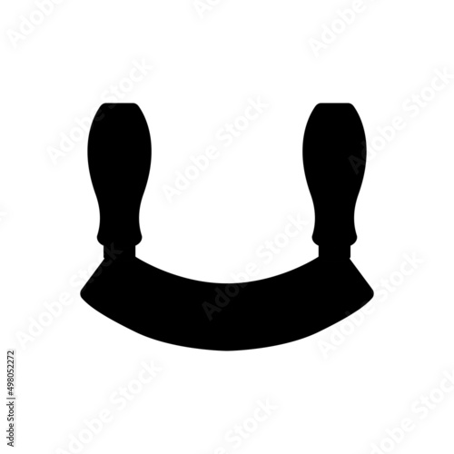 Two Handle Knife Silhouette. Black and White Icon Design Element on Isolated White Background