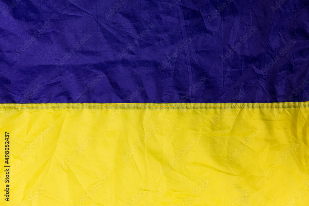 Ukrainian flag with the inscription Stop the war in Ukraine.Stop Russia.