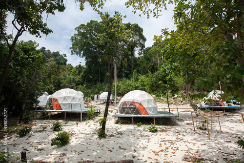 Camping Tent on Tafook Island in Myanmar