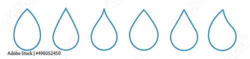 Water drop icon in line style. Water or rain outline drops shape icons set. Blood or oil drop. Flat style isolated on white background. Stock vector elements.