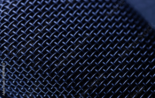 Close up of dark metal mesh