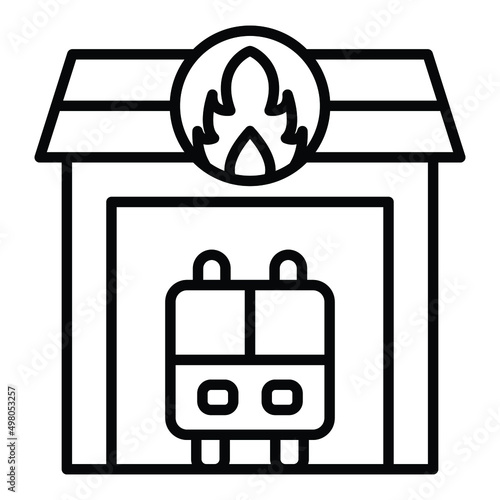 Firefighter Garage Icon Style