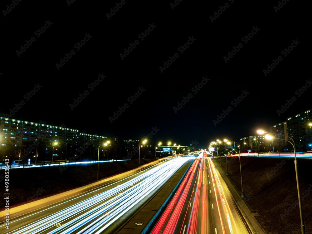 night traffic in the city