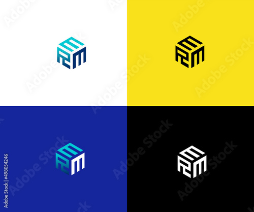 REM, RME, MER, MRE, ERM, EMR, RMM, MRM, MMR Letter Logo Design vector Template