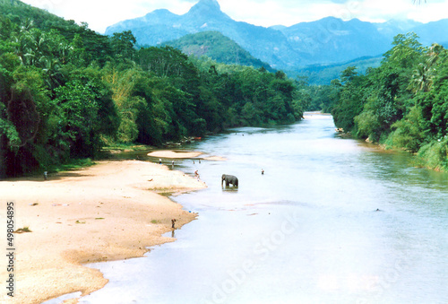 The Mountans and Valleys where Rivers flow in the Hill Country of Sri Lanka 
