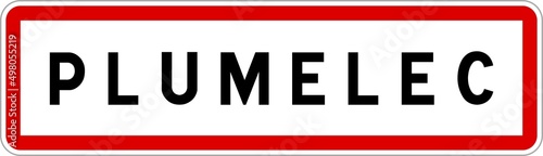 Panneau entrée ville agglomération Plumelec / Town entrance sign Plumelec photo