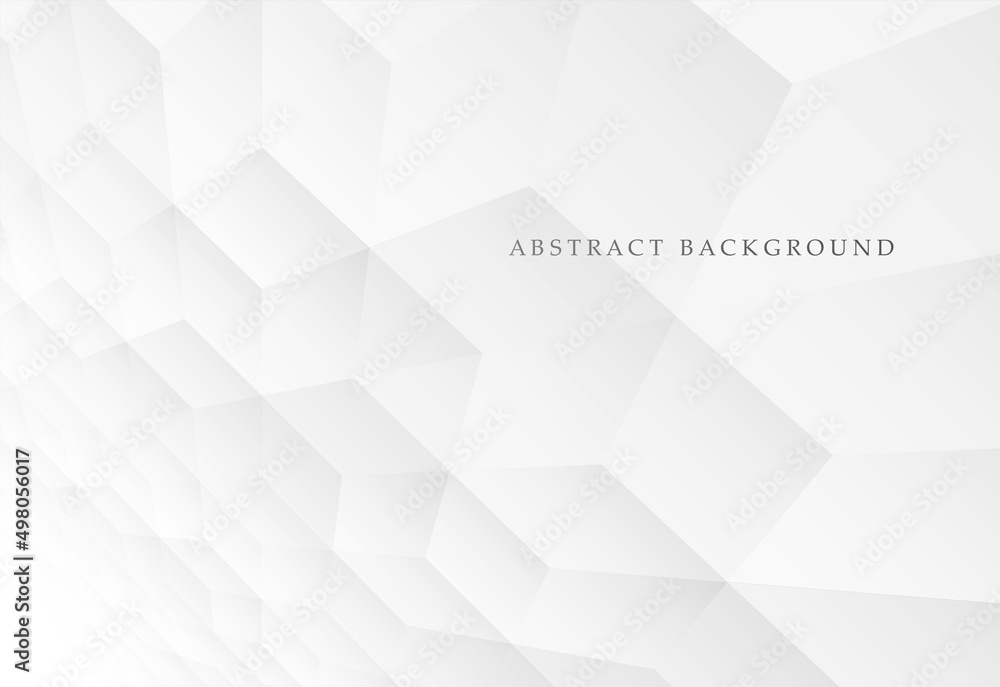 Abstract background with perspective. White and gray geometric polygon shapes. Modern digital design. Poster, banner, presentation template Abstract background with perspective. White and gray geometric polygon shapes. Modern digital design. Poster, banner, presentation template