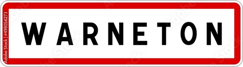 Panneau entrée ville agglomération Warneton / Town entrance sign Warneton
