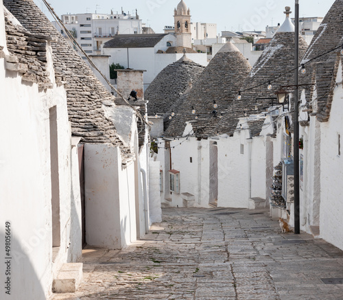 Alberobello town in Italy, famous for its hictoric trullo houses photo