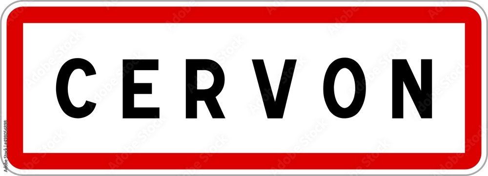 Panneau entrée ville agglomération Cervon / Town entrance sign Cervon Panneau entrée ville agglomération Cervon / Town entrance sign Cervon