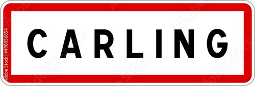 Panneau entrée ville agglomération Carling / Town entrance sign Carling photo