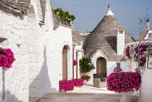 Alberobello town in Italy, famous for its hictoric trullo houses