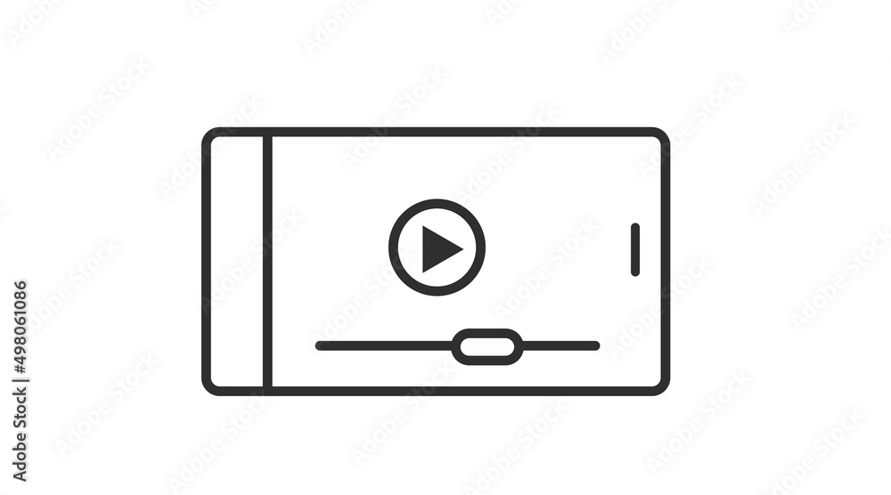 Smartphone Video Icon. Vector isolated editable linear illustration Smartphone Video Icon. Vector isolated editable linear illustration