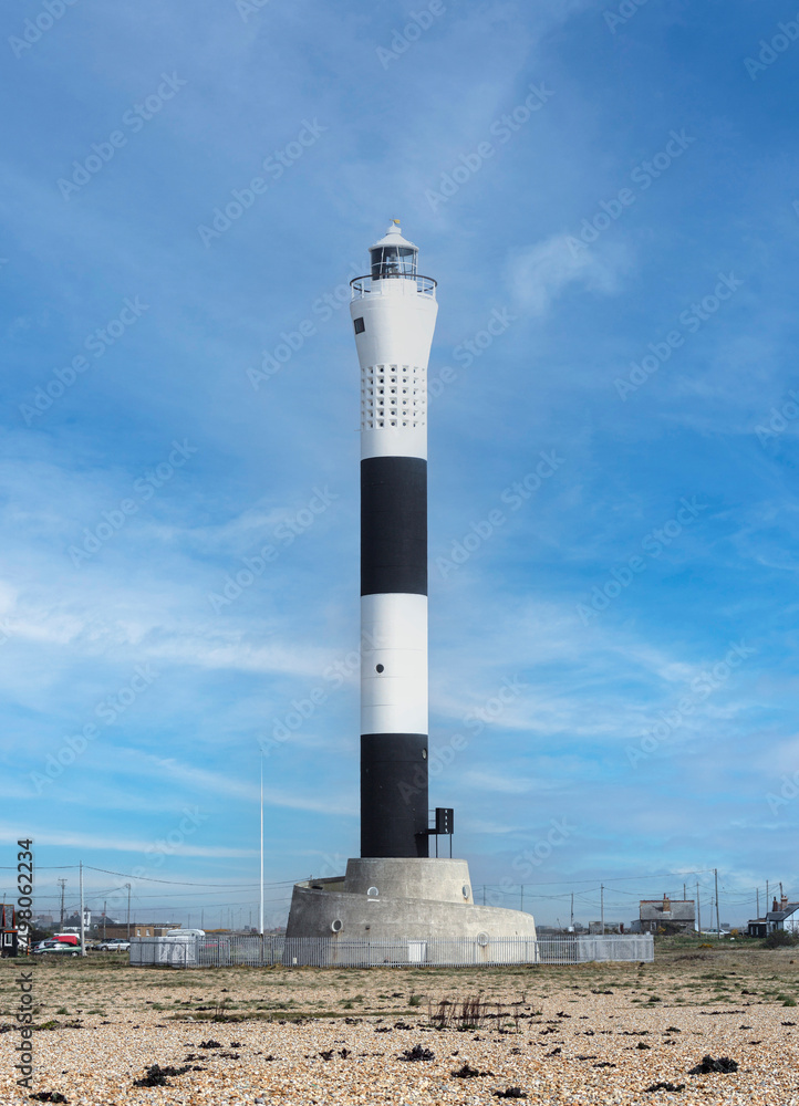 Built in 1961, this is the fifth lighthouse on Dungeness Headland and is the one still in use today. Built in 1961, this is the fifth lighthouse on Dungeness Headland and is the one still in use today.