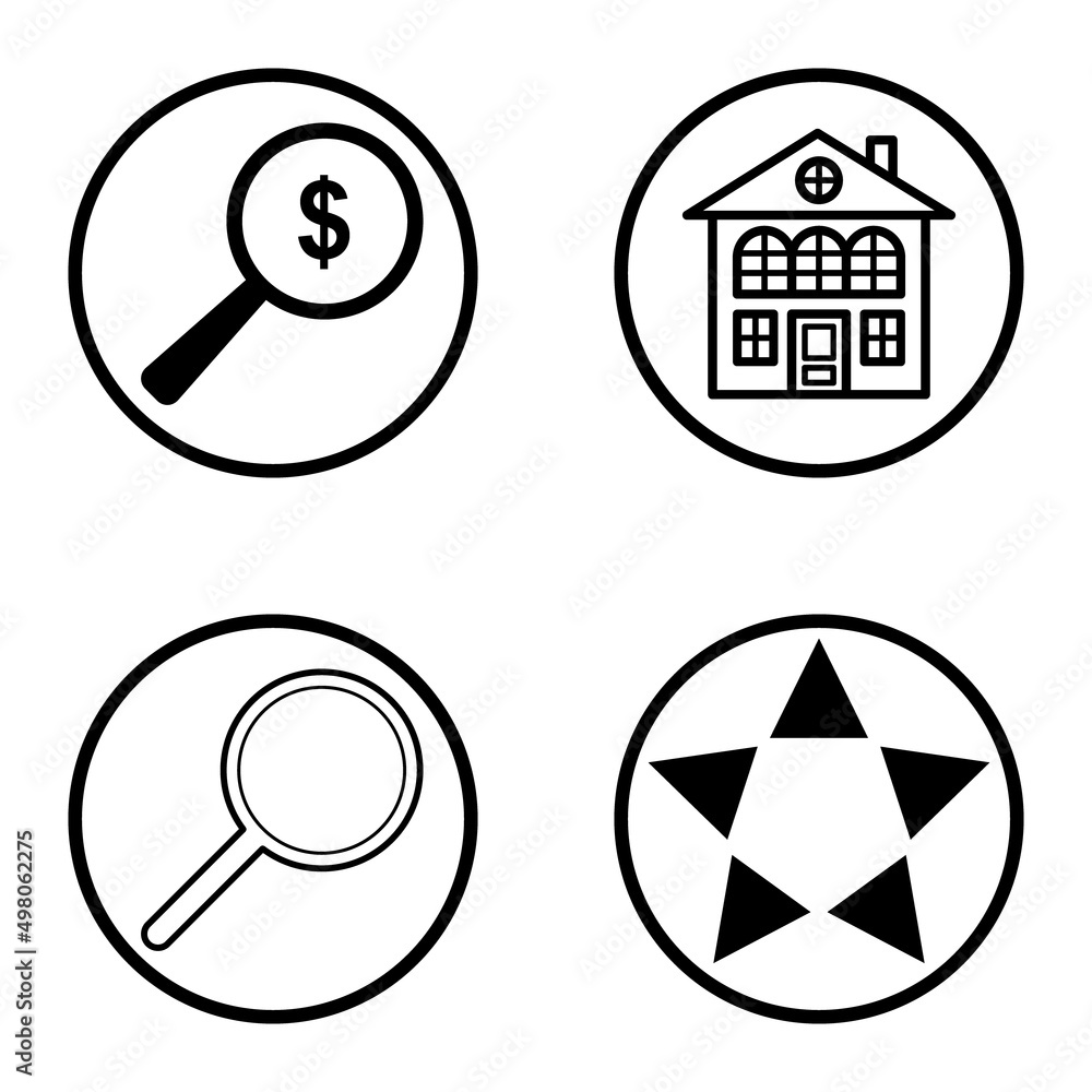 Obraz premium Circles1-2 Flat Icon Set Isolated On White Background