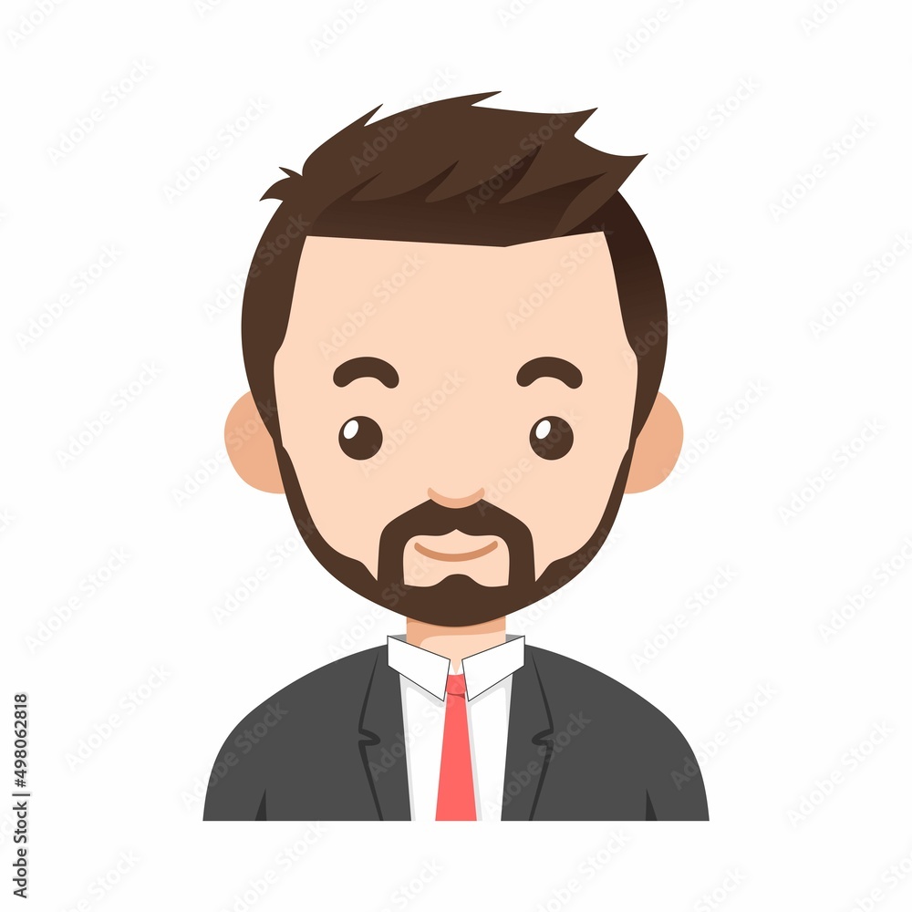 beard businessman avatar icon vector illustration