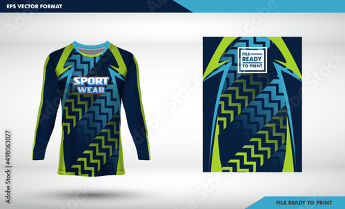 Jersey design for cycling, Long sleeve t-shirt sport motorcycle, motocross jersey, abstract pattern design for sport team jersey, team uniform