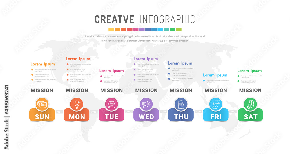 weekly planner, Timeline business for 7 day, Presentation business can be used for Business concept with 7 options, steps or processes. weekly planner, Timeline business for 7 day, Presentation business can be used for Business concept with 7 options, steps or processes.