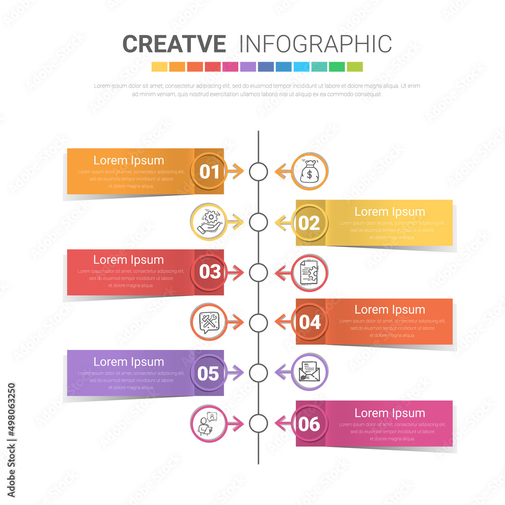Infographic design elements for your business with 6 options, parts, steps or processes, Vector Illustration. Infographic design elements for your business with 6 options, parts, steps or processes, Vector Illustration.