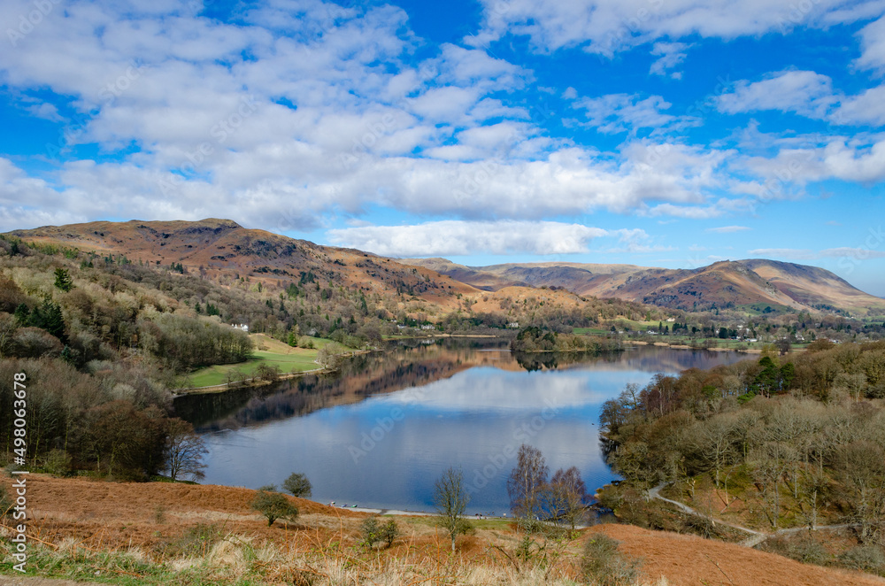 Early Spring view of Grasmere from Loughrigg Terrace, English Lake District