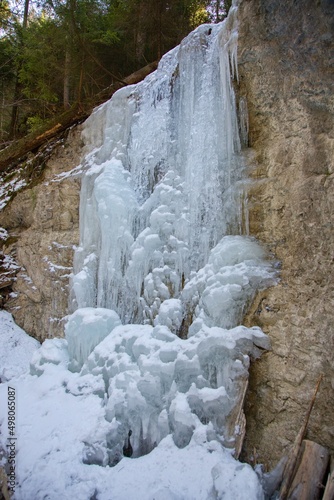 Moss waterfall in Monastery valley, Slovak Paradise National park, Slovakia