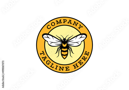 bee emblem logo design. logo template