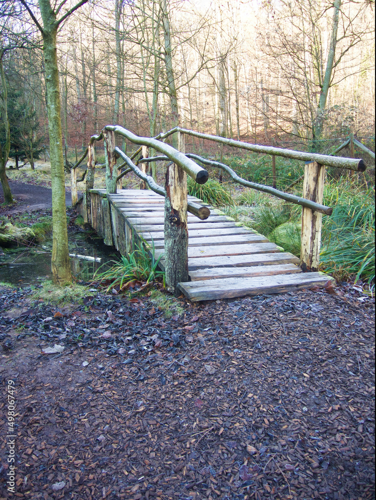 Holzbrücke im Wald