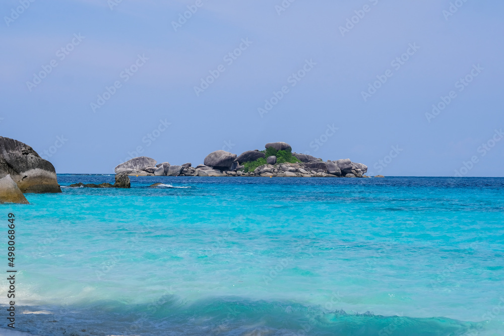 Beautiful scene of seascape, Sunny day, the natural landscape of gorgeous tropical beaches and the sea Beautiful scene of seascape, Sunny day, the natural landscape of gorgeous tropical beaches and the sea