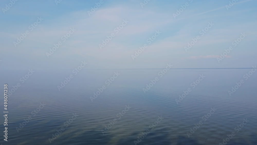 Close-up of a calm and quiet river close-up. Aerial view of the river and clear sky above the horizon. Background with marine theme Close-up of a calm and quiet river close-up. Aerial view of the river and clear sky above the horizon. Background with marine theme