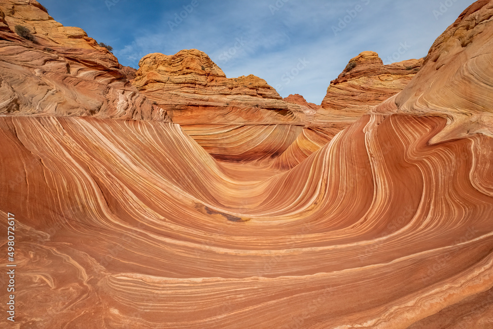 Naklejka premium The Wave, North Coyote Buttes, Paria Canyon-Vermilion Cliffs Wilderness of the Colorado Plateau