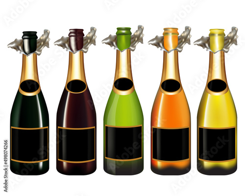 Champagne bottle isolated on white