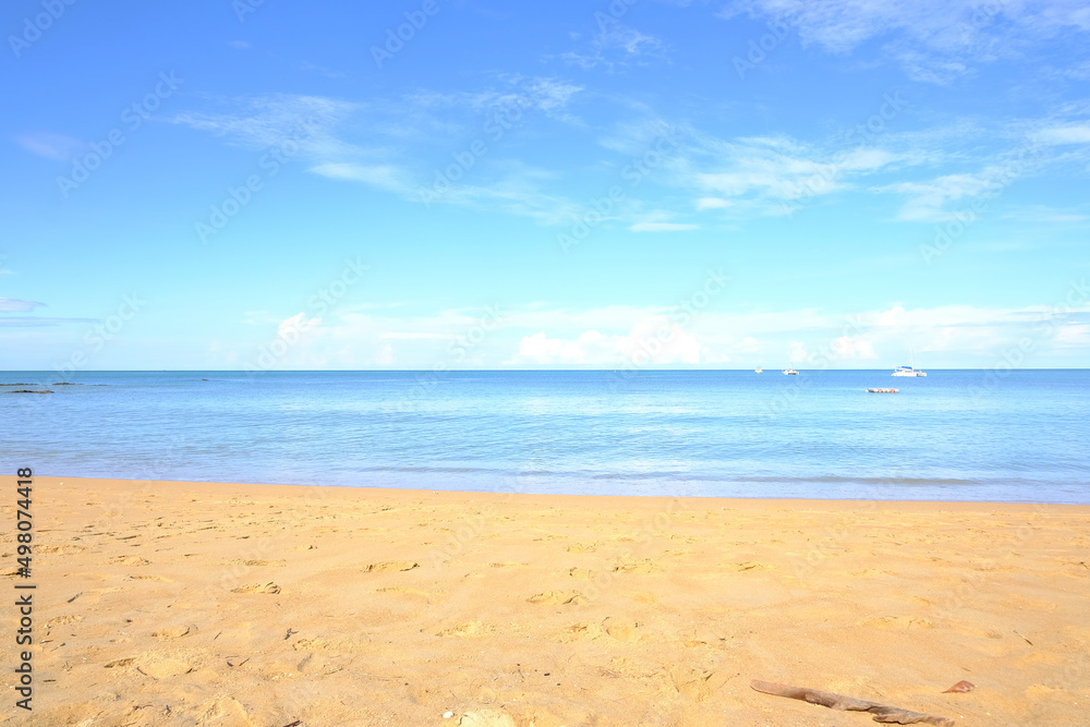 Sunny day, the natural landscape of gorgeous tropical beaches and the sea Sunny day, the natural landscape of gorgeous tropical beaches and the sea