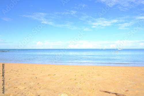 Sunny day, the natural landscape of gorgeous tropical beaches and the sea